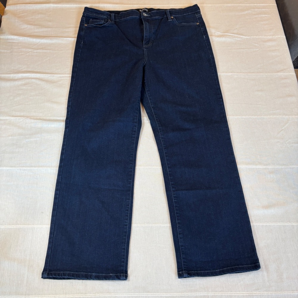 Buffalo David Bitton Alyssa High Rise Straight Leg Jeans Dark Wash 16/36 Indigo